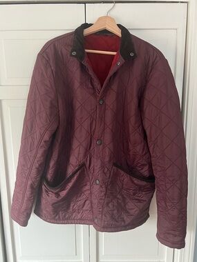 Burberry Quilted Saffir Burgundy Wine Jacket - Classic Lightweight Coat